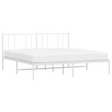 Metal Bed Frame without Mattress with Headboard White 180x200cm 352533