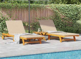 Sun Lounger 2 pcs Solid Acacia Wood Brown 3325196