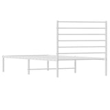 Metal Bed Frame without Mattress with Headboard White 80x200cm 352359