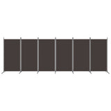 6-Panel Room Divider Brown 520x180 cm Fabric 350271