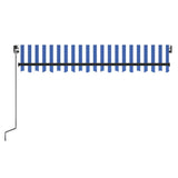 Manual Retractable Awning with LED 350x250 cm Blue and White 3069081