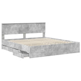 Bed Frame with Drawer Concrete Grey 180 x 200 cm Engineer Wood 3410682