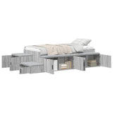 Storage Bed Frame Grey Sonoma 90 cm Engineered Wood 3335586