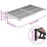 Door Canopy Black 152.5x90 cm Polycarbonate 153698