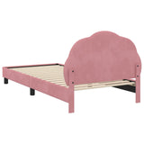 Children's Bed Frame with Headboard Pink 80 x 200 cm Velvet 42010911