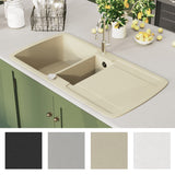 Granite Kitchen Sink Double Basins Beige 144854