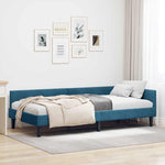 Corner Bed Frame Blue 100 x 200 cm Velvet and Engineered wood 42016163