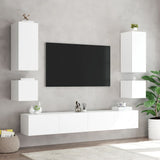 TV Wall Cabinets with LED Lights 2 pcs White 40.5x35x40 cm 837247