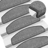 Stair Mats 10 pcs 65x24x4 cm Dark Grey Half Round Large 149753