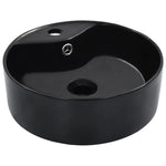 Wash Basin with Overflow 36x13 cm Ceramic Black 143912
