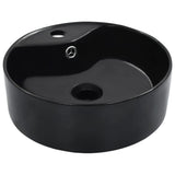 Wash Basin with Overflow 36x13 cm Ceramic Black 143912