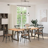 Dining Table Legs V-Shape 3 pcs Natural Steel 70x cm Steel 4012587