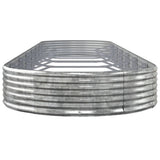 Garden Raised Bed Galvanised Steel 600x140x36 cm Silver 319052
