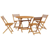 5 Piece Garden Dining Set Taupe Fabric and Solid Wood 3281774