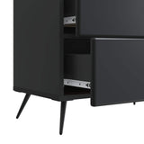Bedside Cabinet Black 62 x 34.5 x 47.5 cm Engineered Wood 895466