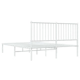 Metal Bed Frame without Mattress with Headboard White 135x190cm 350930