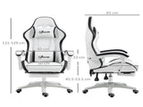 Computer Gaming Chair, PU Leather Desk Chair with Footrest, Swivel Task Chair with 135&deg Reclining T3398P343088