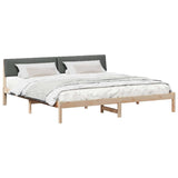 Bed frame Brown and dark grey 200 x 200 cm Solid pine wood 3394349