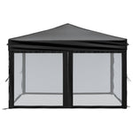 ZNTS Folding Party Tent with Sidewalls Black 3x3 m 93532