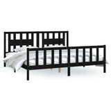 Bed Frame without Mattress Black Solid Wood Pine 200x200 cm 3188190