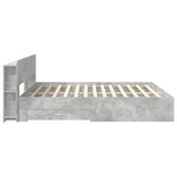 Bed Frame with Storage Concrete Grey 200 x 200 cm 3433796