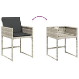 9 Piece Garden Dining Set with Cushions Light Grey Poly Rattan 3211283