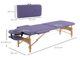 Portable Massage Bed, Folding Spa Beauty Massage Table with 2 Sections, Carry Bag and Wooden Frame, T3398P330348