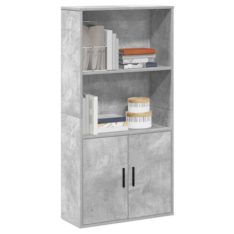 ZNTS Bookcase Concrete Grey 60x24x120 cm Engineered Wood 860421