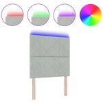 ZNTS LED Headboard with Diamond Blocks Design, Light Grey, 90 cm Velvet 3338495