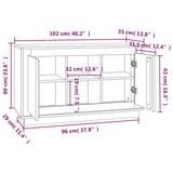 Sideboard Grey Sonona 102x35x60 cm Engineered Wood 831883