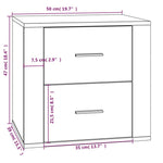 ZNTS Bedside Cabinet White 50x39x47 cm 816704