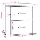 ZNTS Bedside Cabinet White 50x39x47 cm 816704