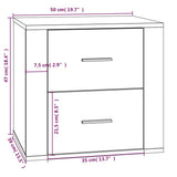 Bedside Cabinet Smoked Oak 50x39x47 cm 816709
