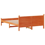 Bed Frame without Mattress Wax Brown 140x200 cm Solid Wood Pine 855593
