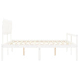 Senior Bed without Mattress White 200x200 cm Solid Wood 3195567