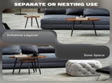 Nesting Coffee Table Set of 2, 80cm Modern Stacking End Side Table with Metal Legs for Living Room T3398P377875