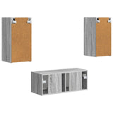TV Cabinet Set Wall-mounted 2 pcs Grey Sonoma Engineered Wood 3408967