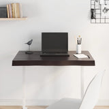 Table Top Dark Brown 80x60x cm Treated Solid Wood Live Edge 364012