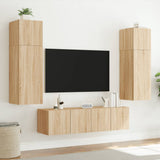 TV Wall Cabinets with LED Lights 2 pcs Sonoma Oak 80x35x31 cm 837286