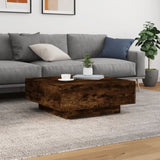 ZNTS Coffee Table with LED Lights Smoked Oak 80x80x31 cm 836592