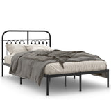 Metal Bed Frame without Mattress with Headboard Black 120x190cm 376597