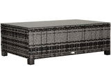 PE Rattan Garden Coffee Table, with Glass Table Top - Grey T3398P314126