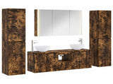 Bathroom Furniture Set 6 pcs Smoked Oak 3407219