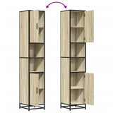 Bathroom Cabinet Sonoma Oak 35x37.5x188.5 cm Engineered Wood and Metal 3300881