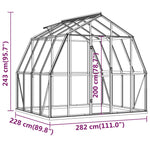 ZNTS Greenhouse with Base Frame Anthracite 6.43 m² Aluminium 3098018