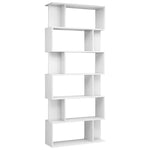 Book Cabinet/Room Divider High Gloss White 80x24x192 cm Engineered Wood 800096