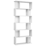 Book Cabinet/Room Divider High Gloss White 80x24x192 cm Engineered Wood 800096