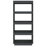 Book Cabinet/Room Divider Grey 60x35x135 cm Solid Wood Pine 810871