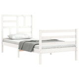 Bed Frame without Mattress White 90x200 cm Solid Wood 3194882