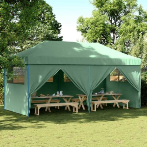 Foldable Party Tent Pop-Up with 4 Sidewalls Green 4004952